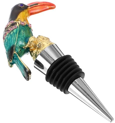 Milisten Eleganter Weinflaschenhalter mit Goldfarbenem 3D-Vogel Weinstopper aus Metall Wiederverwendbarer Flaschenhalter zur Verlängerten Frische und Stilvollen Dekoration