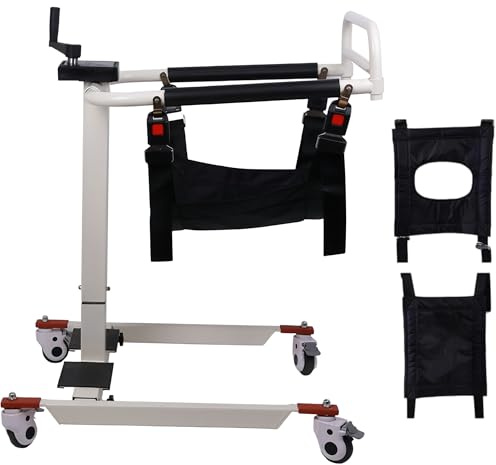 Wheelchair for Shower and Toilet, Wheelchair Lift Hoist for Lifting and Transferring Patients Height-Adjustable Lift Transfer Chair for Elderly Disabled