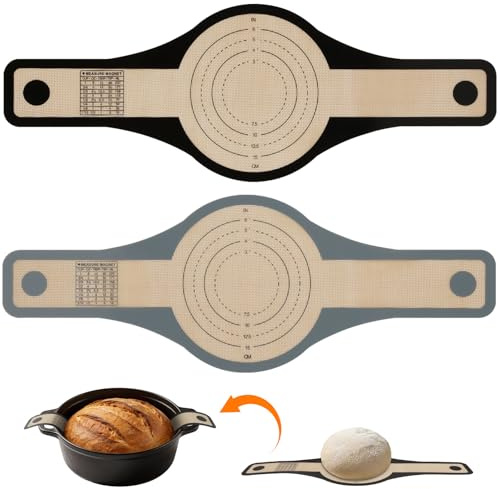 OFFCUP 2PCS Silicone Bread Sling for Dutch Oven | Non-Stick & Easy Clean Reusable Bread Baking Mats with Long Handles for Transferring Sourdough (57.5cm*21cm*0.7mm)