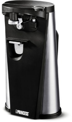 Princess 492941 Apriscatole Elettrico Multifunzione, Silver/Nero