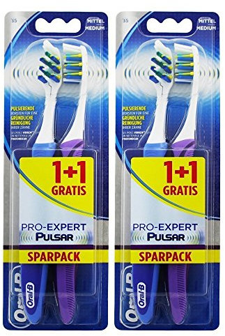 Oral -B Pro Expert vibrant Brosse à dents - Lot de 4 (Couleurs Assorties)