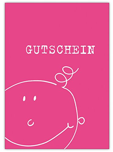 Kartenkaufrausch 5x Kleinkind/Baby Geschenk Gutschein mit Frechdachs, rosa • hübsche Willkommens-Karte, Gratulationskarte zur Geburt für Mutter und Kind, für Mitarbeiter, Familie