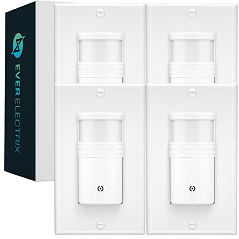 EverElectrix Motion Sensor Light Switch, 4 Pack, White
