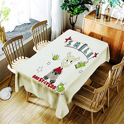 FANSU 3D Tischdecke Abwaschbar, Polyester wasserdichte Rechteckige Pflegeleicht Eckig Halloween Tischtuch Fleckschutz Schmutzabweisend (150 * 210,E)