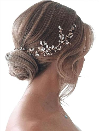 JAKAWIN Bride Wedding Hair Piece Rhinestone Bridal Hair Accessories Diamond Hair Vine for Women HV113 (1 Silver)