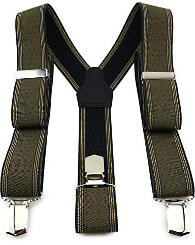 TigerTie Unisex Hosenträger in Y-Form mit 3 extra starken Clips - Farbe in gepunktet - hochwertige Verarbeitung - Breite 35 mm