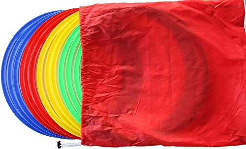 Boje Sport - 12er Set Koordinationsringe/Flache Gymnastikringe Ø Ca. 45 cm in 4 Farben inkl. Tragetasche