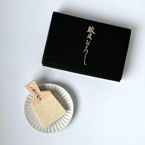 Rallador tradicional japonés para wasabi y jengibre con plato Minoyaki fabricado en Japón (con plato pequeño Minoyaki, blanco y rallador tamaño pequeño)