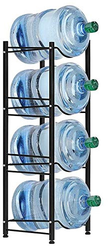 LIANTRAL Estante enfriador de agua, soporte para botellas de agua de 4 niveles para dispensador de agua de 5 galones, soporte para botella de agua de 5 galones, soporte para jarra de agua de 5 galones