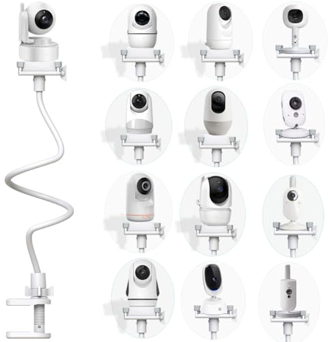 EYSAFT babymonitorhållare babykamerafäste och klämma flexibel babykamerahållare hyllstativ för babyrum kompatibel med de flesta babyskärmar kamera