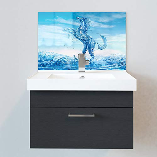 Bathroom Acrylic Splashbacks - Sink Splashbacks - by Premier Range - Water Horse in 55cm Wide x 35cm High with Glue