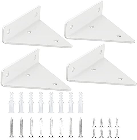 4 Piezas Soportes de Estante Flotante, Escuadras para Estanterias de Pared Triangulares Invisibles, Soporte Estanteria Pared para Estante, Estantería(80 * 100)