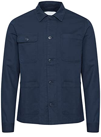 Casual Friday CFJerslev Linen Mix jacka herr fältjacka övergångsjacka jacka twillutseende högkvalitativ bomullslinne kvalitet normal passform, Mörk marinblå (194013), XL