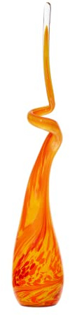CRISTALICA Gartenskulptur Glasspirale 55cm orange Gartendekoration mundgeblasen