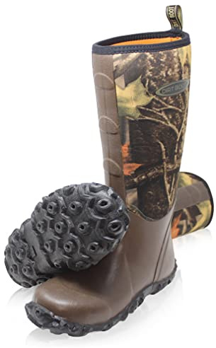 Dirt Boots Mudder Waterproof Neoprene Wellingtons Muck Field Hunting Boots (Brown/Camo, uk_footwear_size_system, adult, men, numeric, wide, numeric_12)