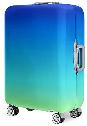 Surwin 3D Buntes Druck Reise Kofferschutzhülle Waschbare Reisetasche Kofferbezug Elastisch Kofferhülle Gepäck Cover Reisekoffer Hülle Schutz Bezug Schutzhülle (L (26-28 Zoll),blau)