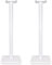 Fluance Floor Speaker Stands for Surround Sound and Bookshelf Speakers with Solid Construction, Adjustable Floor Spikes, Rubber Isolation Feet, Cable Management, Square Base - Matte White/Pair SS05SWH