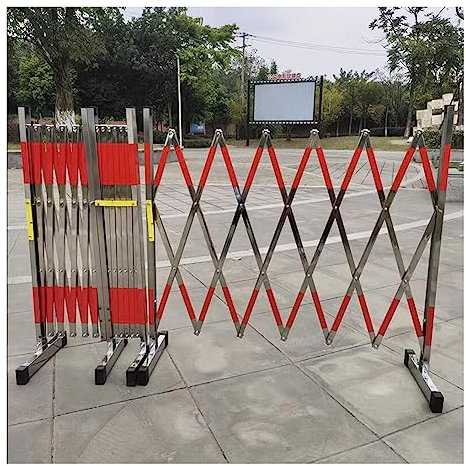 Expandierbarer Absperrzaun, Faltbare Mobile Verkehrssicherheitsbarrikade Robuste Edelstahl-Barrikaden-Tore Schnelles Blockieren Von Scherentoren Für Schule, Banken, Bauabsperrung ( Farbe : Silver , Gr