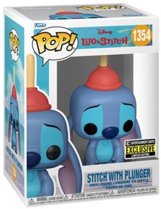 Funko Lilo & Stitch Stitch with Plunger Pop! Vinyl Figure #1354 - Entertainment Earth Exclusive, Mehrfarbig
