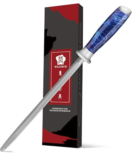 WILDMOK 9 in affilacoltelli, asta per affilare coltelli professionale in acciaio al carbonio diamantato, applicabile a cucina, casa o caccia Master Chef di affilatura asta o bastone