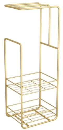 Porte-Serviettes de Salle de Bain sur Pied Porte-serviettes Debout Porte-couverture Décoratif Porte-serviettes Avec Étagère De Rangement Pour Salle De Bain échelle Porte Serviette ( Color : Gold )
