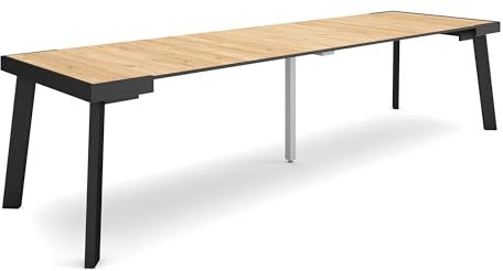 Skraut Home | Ausziehbarertisch | Multifunktionaler ausziehbarer | 300 | Für 14 Gäste | Hölzerne Beine | Moderner Stil | Eiche