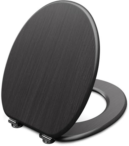 DOMBACH Coperchio Water in Legno, Copri Water WC, Coperchio Water Chiusura Rallentata Antibatterica, Coperchio Water Universale Facile da Montare, Sedile Tavoletta WC Anti Scivolo, Supporta 150 kg