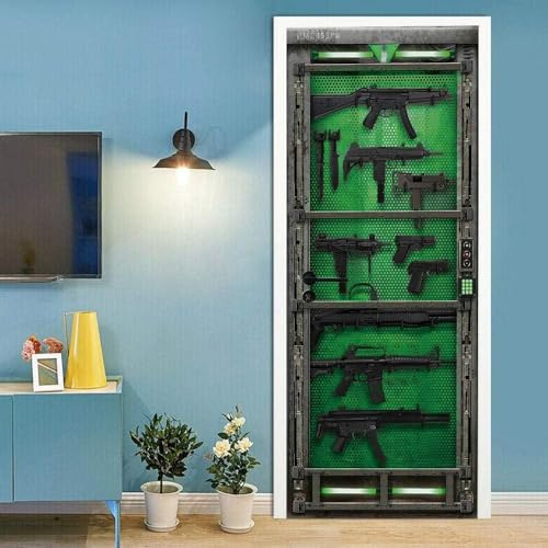 3D Türtapete Selbstklebend Türposter - Waffen Und Munition 90 X 200 Cm - Türaufkleber Fototapete Abziehen Und Aufkleben Türfolie Poster Tapete - Kinderzimmer Wohnzimmer Küche Schlafzimmer T -4T7P/Q9H2