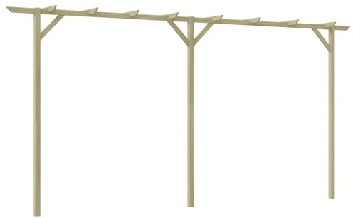 Homgoday Gartenpergola Pergola Rosenbogen Rankhilfe Holzbogen Spalier Gartenbogen Holz-Pergola für Rosen und Kletterpflanzen 400x40x205 cm Holz