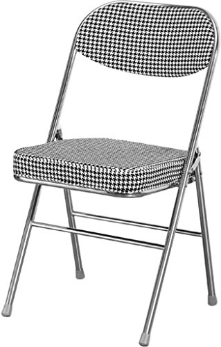 Klappbarer Home-Esszimmerstuhl, Einfacher Büro-Klappstuhl, Bequemer Stuhl Mit Schaumstoffpolsterung Für Partys Im Wohnzimmer, Kann 150 Kg Tragen(Color:Schwarz)