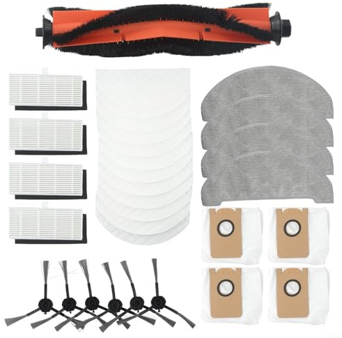 HEIBTENY 31Pcs Zubehör Set Für Imou L11-A L11 Staubsauger Roboter Ersatzteile, 6 Seitenbürsten, 4 Staubbeutel, 4 Filter, 4 Wischtücher, 1 Hauptbürsten, 12 Wischtuch