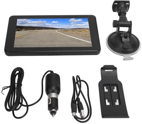 Truck GPS Navigator, 7 Inch Touchscreen GPS Navigation System for Car, Dual 2D and 3D Navigation, Voice and Image Prompts, Real-time Updates, Entertainment Car Included,