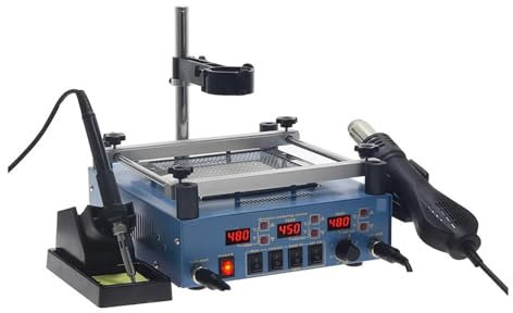 Digital Soldering Station Station de soudage 3 en 1, Station de retouche, préchauffeur, pistolet thermique en fer, outils de réparation de téléphones Safety with Great Value