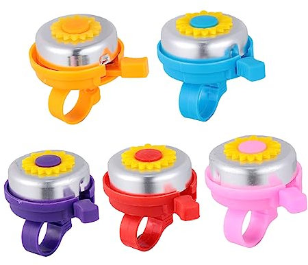 YARNOW 5 Campanelli per Bicicletta per Bambini con Design A Girasole Robusti E Divertenti per Scooter E Bambini