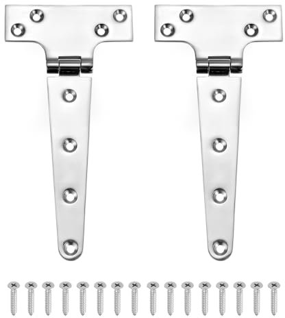 Kvartsman 2 stycken T-remmar dörrgångjärn, 20 cm smidesjärn te fjäll grind gångjärn järn hårdvara för trä lada, staket, gård dörrgångjärn, silver