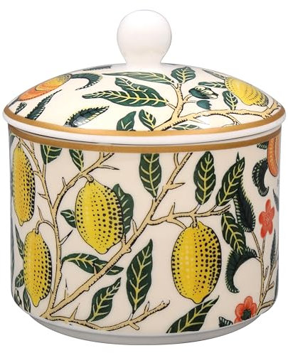 The Leonardo Collection Fruits Sugar Bowl by William Morris | Elegant Ceramic Sugar Bowl with Iconic William Morris Fruits Design | Perfect for Tea Time or as a Decorative Piece
