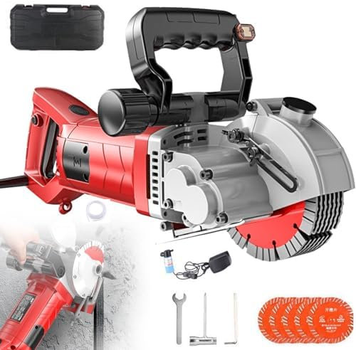 Chaser mural électrique 5500 W, vitesse 6500 tr/min, profondeur réglable 0-42 mm, largeur 40 mm, rainure rotative à 90°, outil de rainurage pour béton pour murs