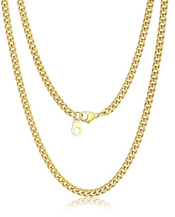 Suplight Collier Maille Gourmette Doré Homme