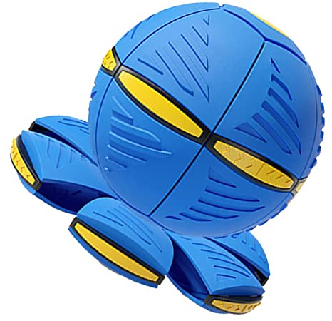 Bola de Platillo Volador, 6 Luces de Deformación Mágica Bola Portátil Cambiable Cambiable Interactivo para el Hijo del Niño Plástico para Exteriores (BLUE)