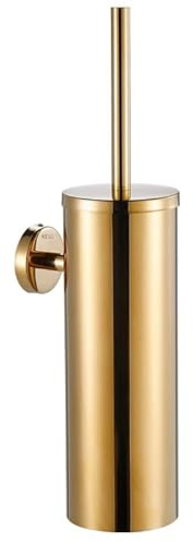 NIKCORP - Hängende Toilettenbürste, Klobürste Wandmontage ohne Bohren, WC Bürstenhalter Wand - für Hotels, Wohnungen, Villen und öffentliche Räume - Gold Chrom