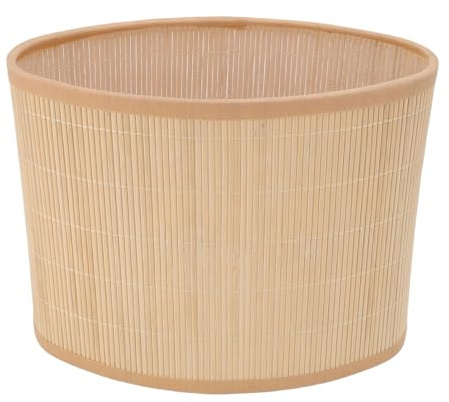 Boho-Bambus Lampenschirm, oval Rattan -Lampenschatten E27, E14, Holz, Vintage-Lampenschirm Pendelleuchtenabdeckung, Vintage-Stil, Ersatz für Stehlampe, Tischlampe, Decke