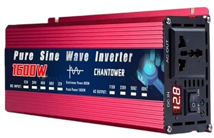 Inverter Auto,Inverter Onda Pura Inverter a onda sinusoidale pura 12V 220V 24V 110V 2000W 3000W 4000W 5000W Convertitore di tensione di alimentazione portatile da CC a CA Inverter solare for auto(1600