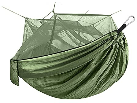 Hamaca Antimosquitos, Mosquitera Portátil para Acampar, Hamaca De Nailon De Alta Resistencia, Hamaca Doble para Exteriores, Equipo De Senderismo Ultraligero (Green)