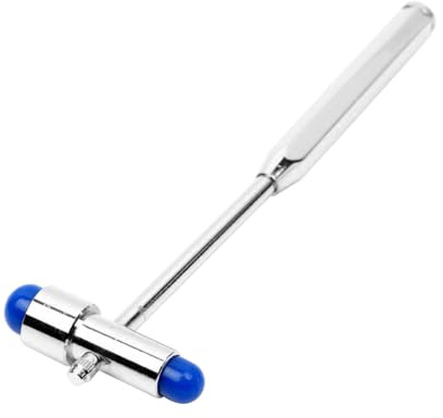 Martelletto Neurologico Doppia Testa a T 3 in 1 in Lega di Zinco Blu | Strumento per Riflessi Neurologici con Luce, per Riflessi, Ago e Spazzola