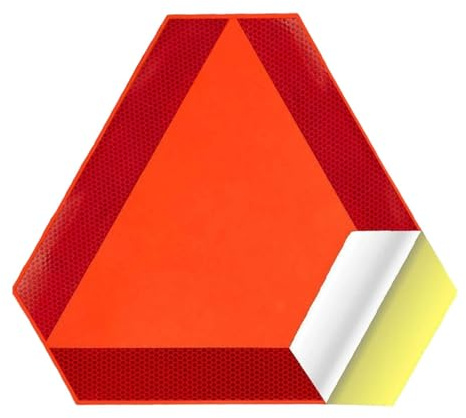 Señal de advertencia reflectante de triángulo de vehículo de movimiento lento para equipos de tractor agrícola, 14.1 x 16.5 pulgadas