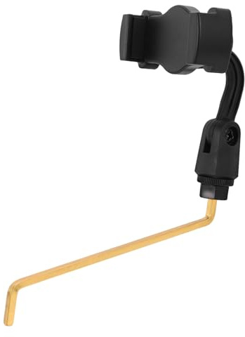 Hemobllo Supporto per Cellulare per Sassofono Contralto Clip per Spartiti, Materiale Abs e Acciaio Inossidabile, Angoli di Visualizzazione Regolabili, per Eventi di Band Musicali
