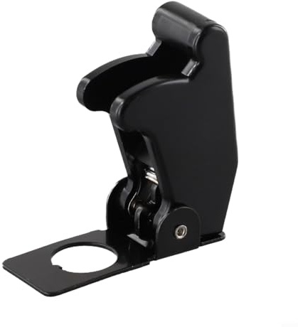Cache d'interrupteur à bascule LED 12 V avec capuchon de sécurité pour tableau de bord automobile - Interrupteur marche/arrêt (noir)