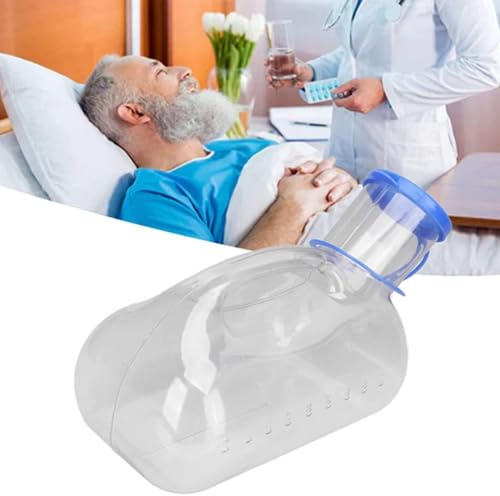 Urinario portátil masculino antidesbordamiento de 1000 ml, botella orina masculina con tapa, viaje for ancianos y pacientes, reutilizable