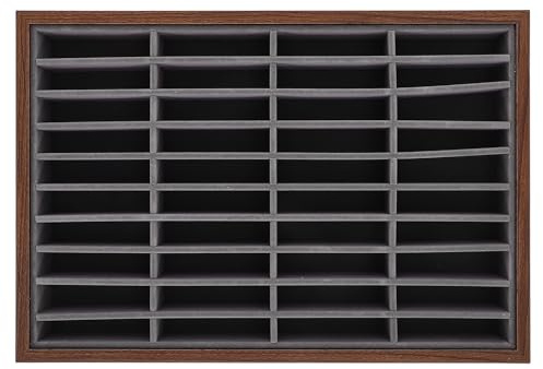 SHINEOFI Wooden Bangle Display Tray Velvet Sections for Bracelet Selling and Organization Jewelry Organizer Tray for Vendors