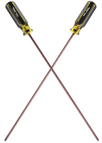 MAGICLULU Tournevis Magnétique 2 Pièces, Tournevis Plat et Cruciforme Allongé, Outil Manuel Multifonction pour Entretien Maison, Bricolage et Électronique, Outil de Précision Solide